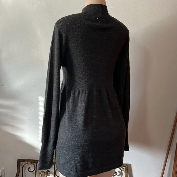 3/$20 Vintage BB Dakota Dark Gray Fit & Flare Mock Turtleneck Sweater Size 1/S - Picture 3 of 5